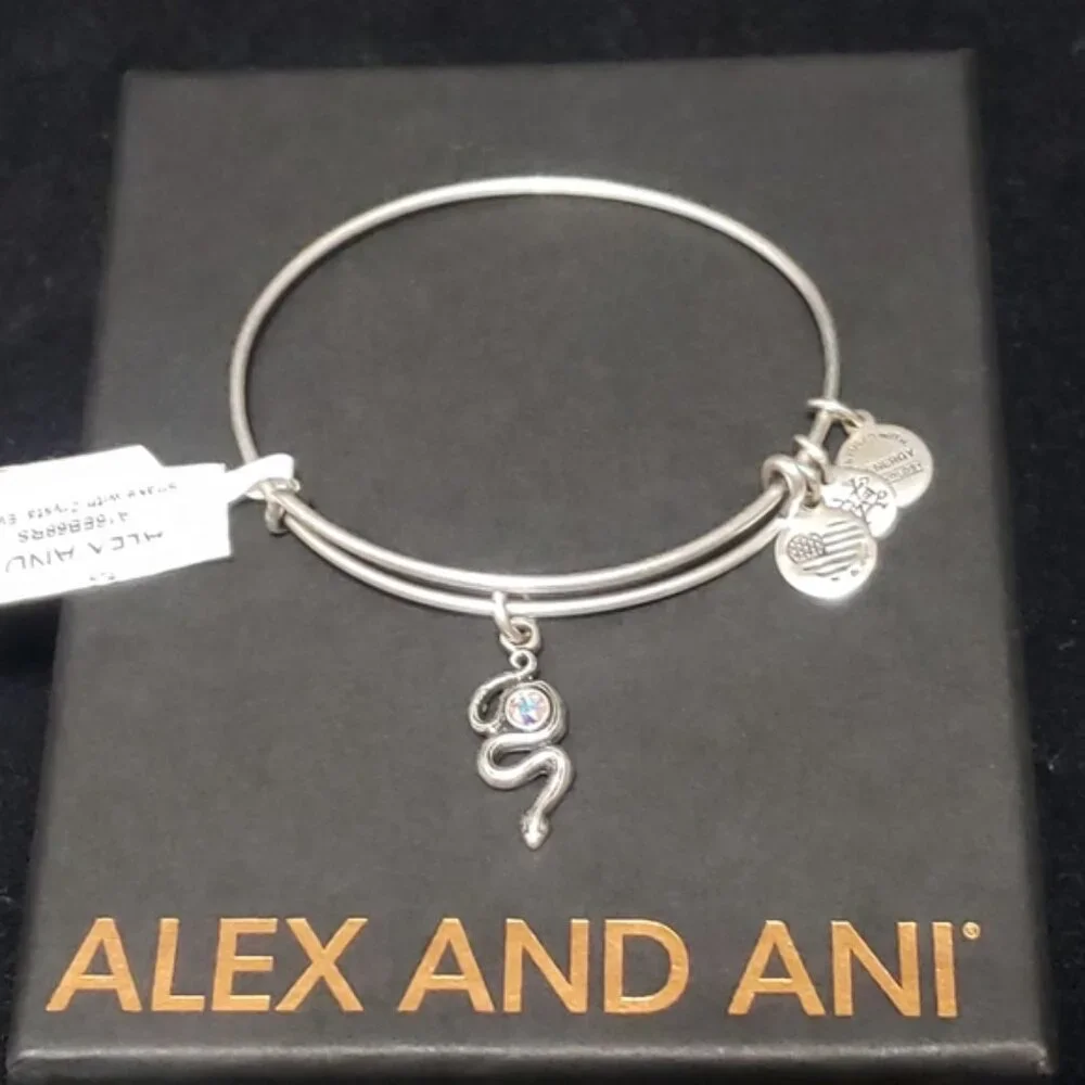 NWT Alex & Ani Snake with Crystal Bracelet Bangle 757